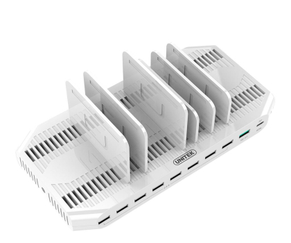 Ładowarka i akumulator UNITEK Stacja Ładująca 8x USB 2.4A, 1x QC 3.0, 1x USB-C Y-2190